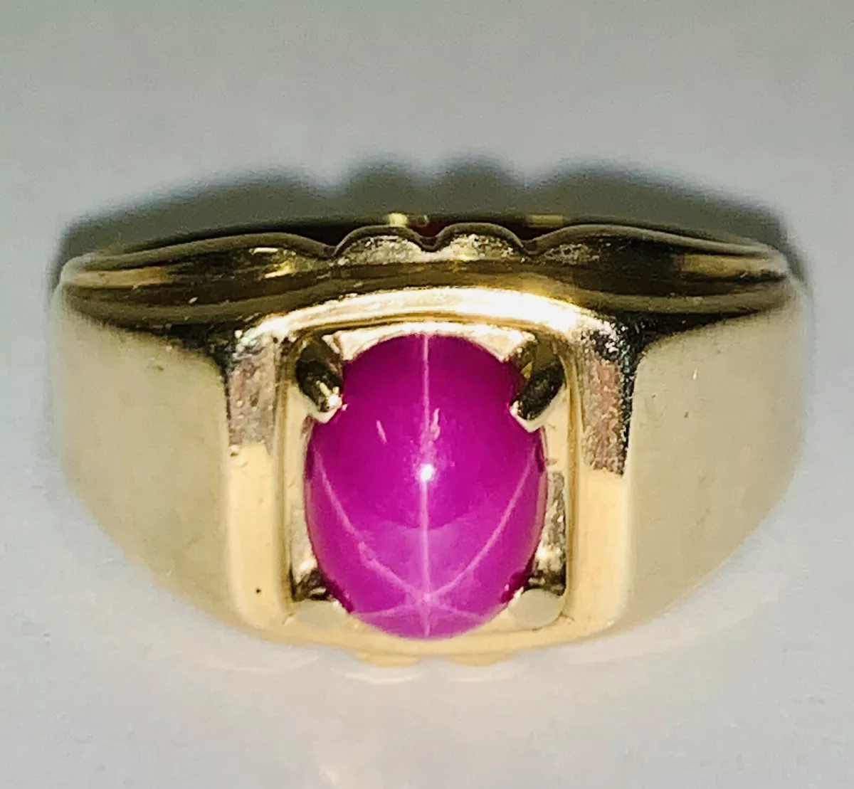 Linde Star Sapphire & Diamond Ring 14K Solid Gold 2.53tcw Gemstone Rin –  gemcitygems.com