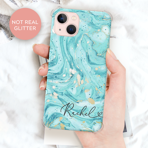 Personalisierte Handyhülle Marmor Stoßfest Cover für iPhone 13 12 11 Xr 15 14 XS - Bild 17 von 19