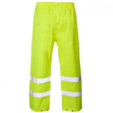 Image of SuperTouch Workwear Hi Vis Over Trousers SMALL Yellow Ankle Band NEW UNWORN