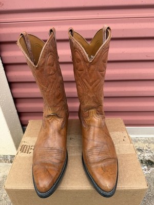 Vintage Acme 4715 Cowboy Boots Light Brown Size 9 D Leather
