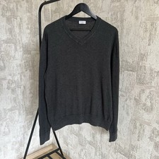 Brunello Cucinelli Mens V-Neck Knit Sweater Charcoal Grey Size IT 50 US / EU L