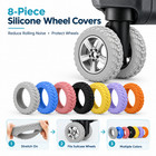 8Pcs Silicone Suitcase Wheel Covers Luggage Caster Protectors Noise Reduction