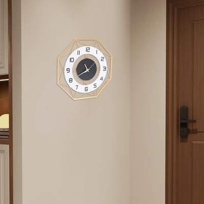Wall Clock, Modern Wall Clock Battery Operated Quartz Silent Non-Ticking 17in