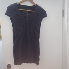 Edc By Esprit Damen Kleid Strickkleid Kurzarm, Anthrazit/Grau, Größe XS 