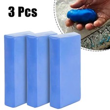 Car Clay Bar 3 Pcs Set Fine Grade Blue Auto Detailing Wash Mud Cleaning 300g