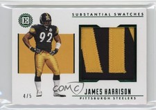 2019 Panini Encased Substantial Swatches Emerald 4/5 James Harrison #SS12 4f5