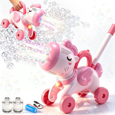 Bubble Machine for 2 3 4 5 6 Year Old Toddler Girl, Portable Unicorn Toys Bubble