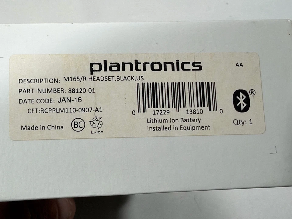 Plantronics Marca 2 Negro M165 Inalámbrico Bluetooth Auricular Caja Abierta Foto 2 de 4