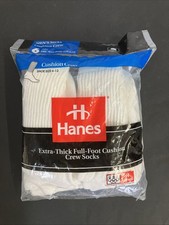 Hanes Men's Cushion Crew White Socks 6-Pack Size 10-13 Vintage1 996 Olympic