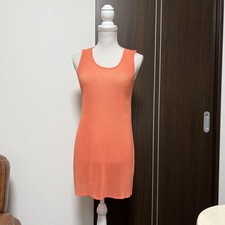 PLEATS PLEASE ISSEY MIYAKE Tunic Dress 3 Orange Length 78cm