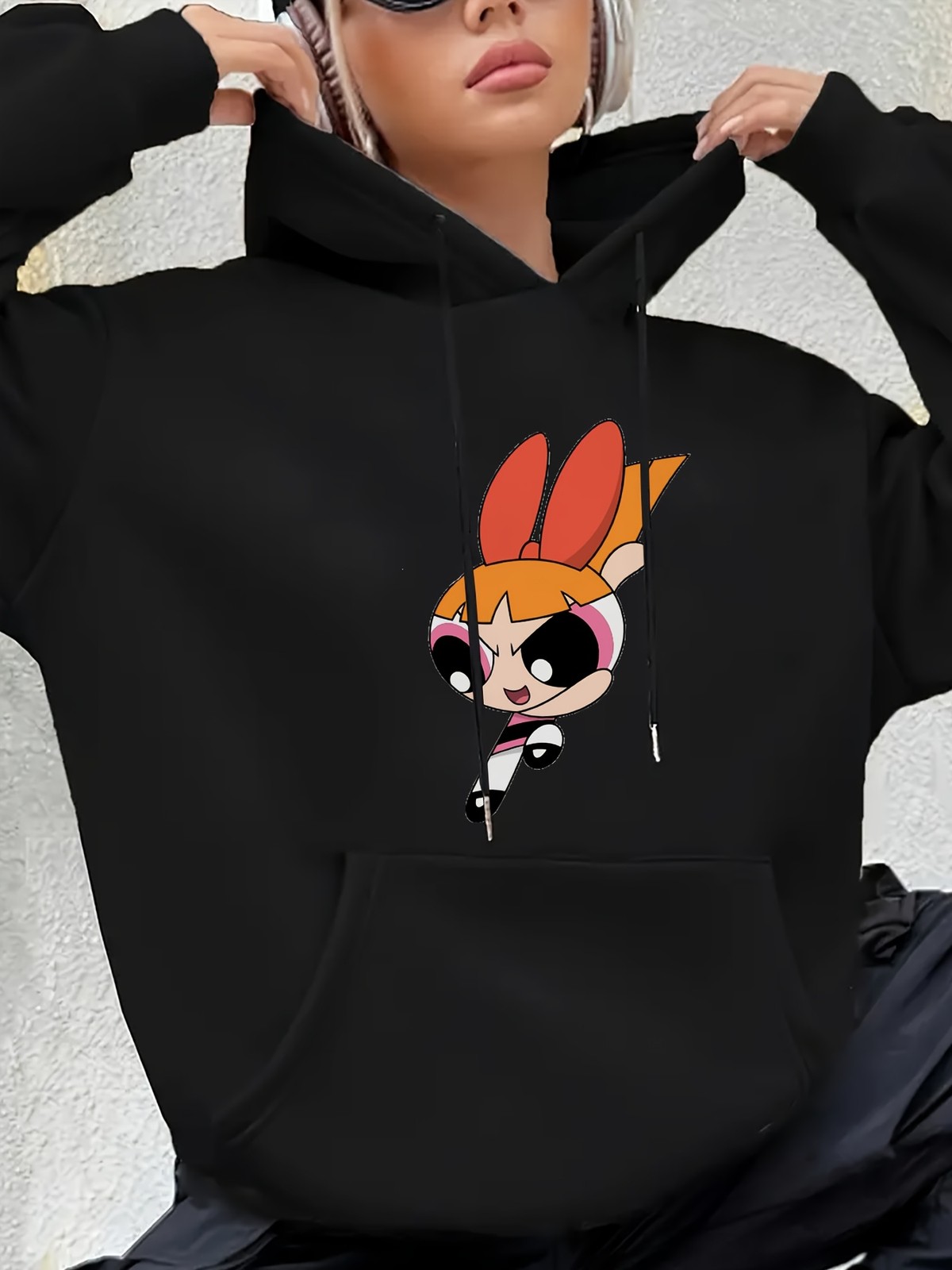 Women's The Powerpuff TV Show Hoodie - Blossom, Buttercup & Bubbles Iconic Logo