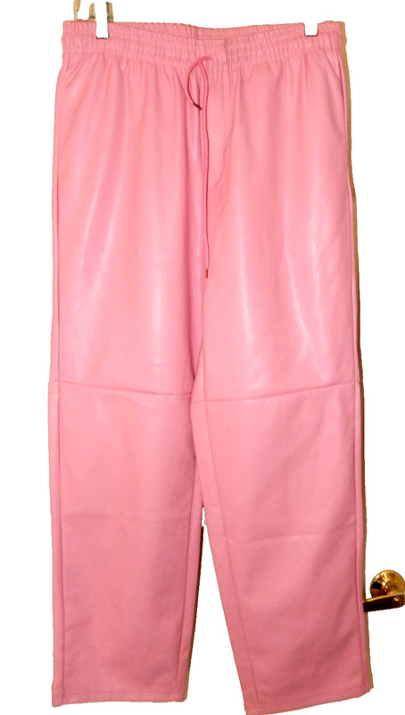DAISY Pink Vegan Faux Leather PU Pants-L  Heavy, great quality!