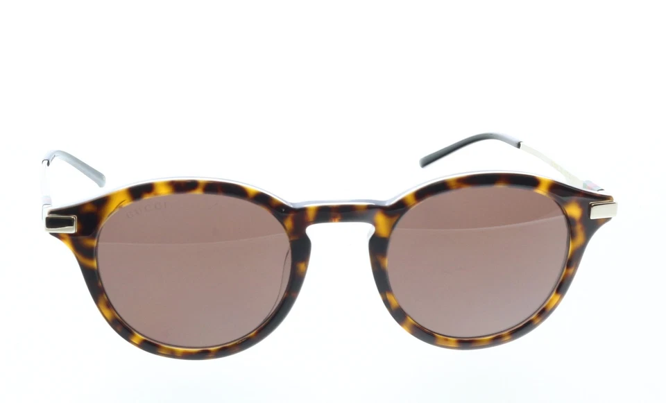 Gafas de sol redondas Gucci GG1890S-002 Habana y plateadas para hombre Foto 2 de 4