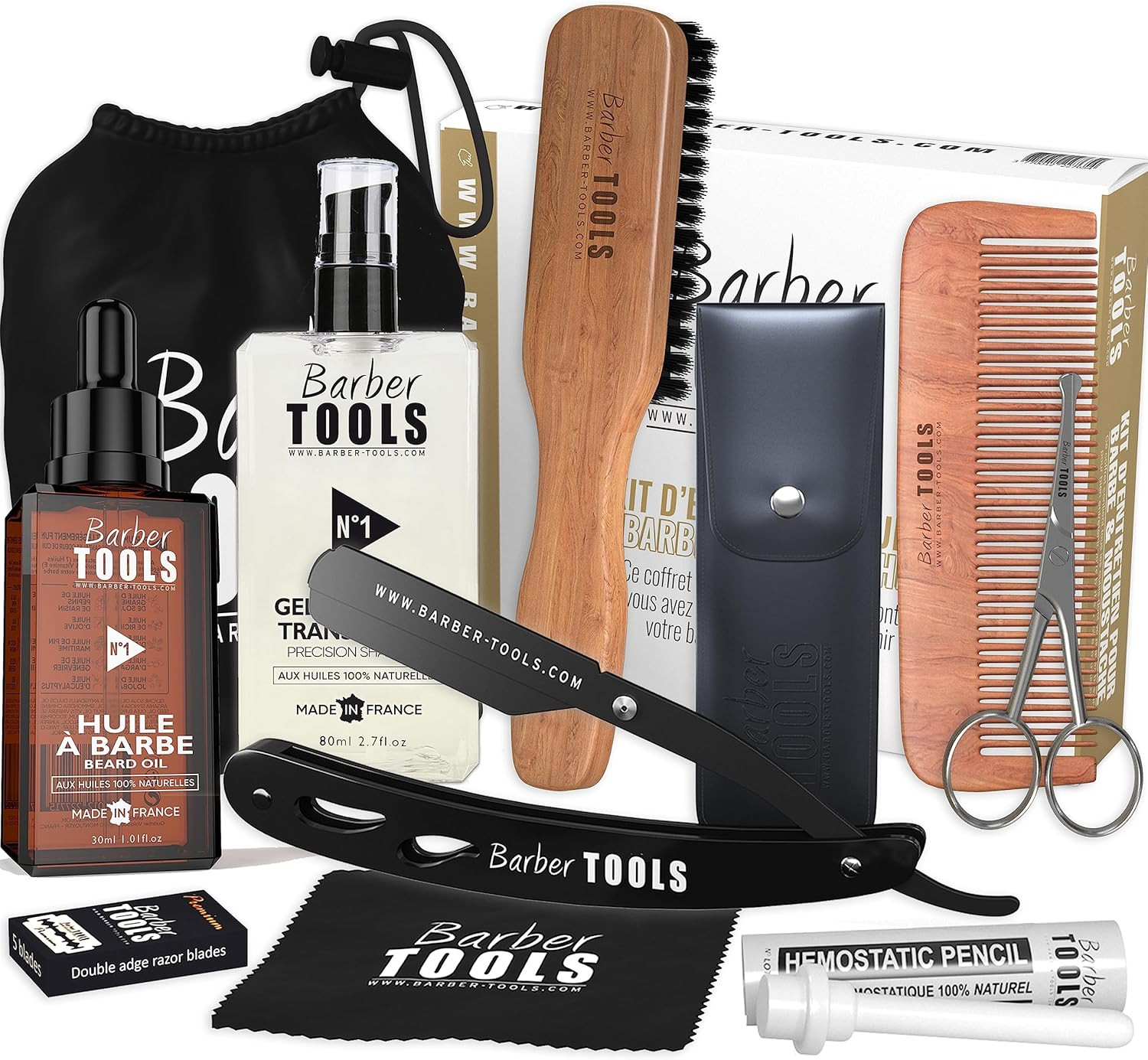 Set Barba Uomo Professionale Completo | Olio, Gel e Rasoio di Precisione