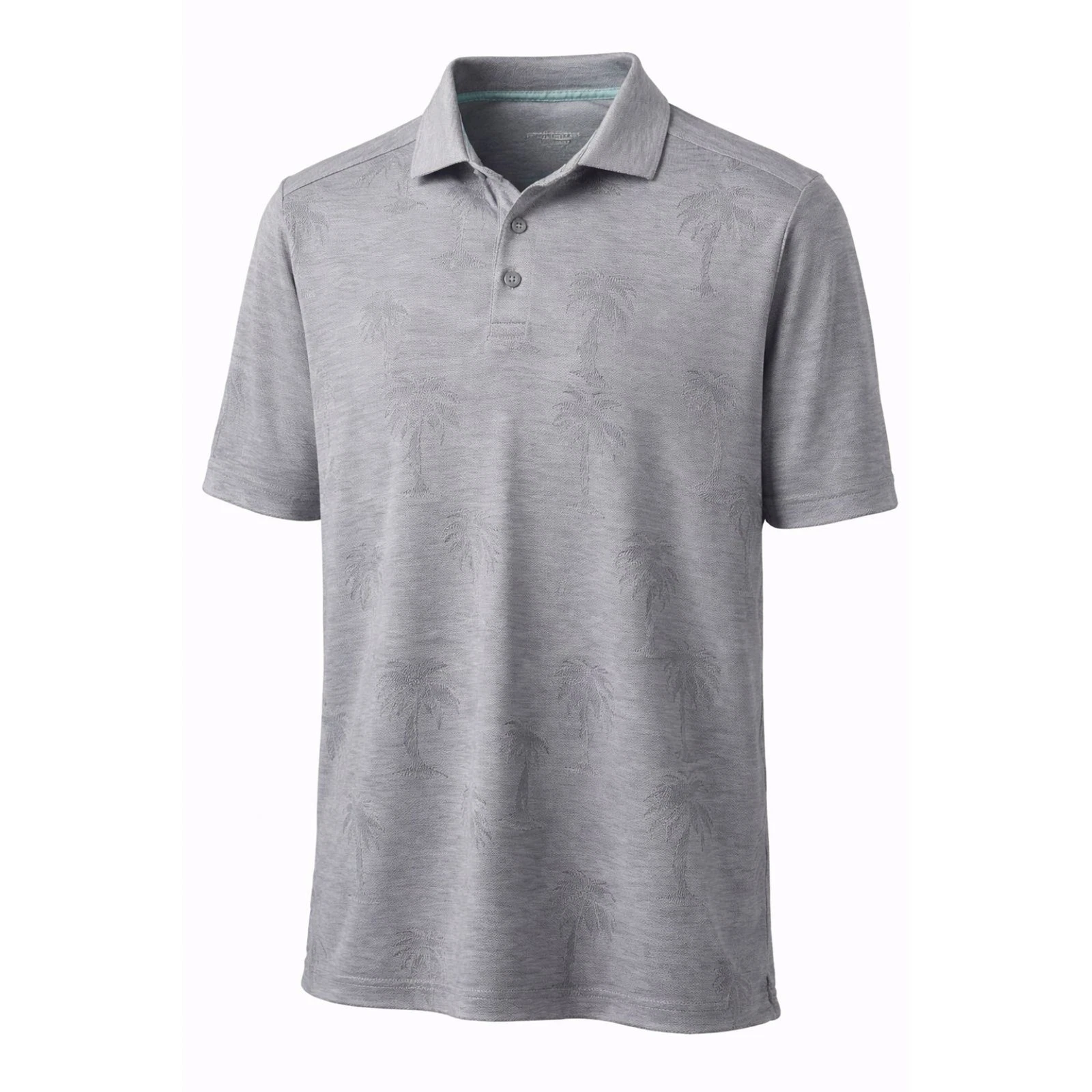 Tommy Bahama IslandZone Polo Shirt XL Gray Palm Tree Print Performance Golf