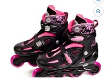 Inline Skates for Girls and Boys, with Knee Pads, Elbow Pads and Wrist Guards