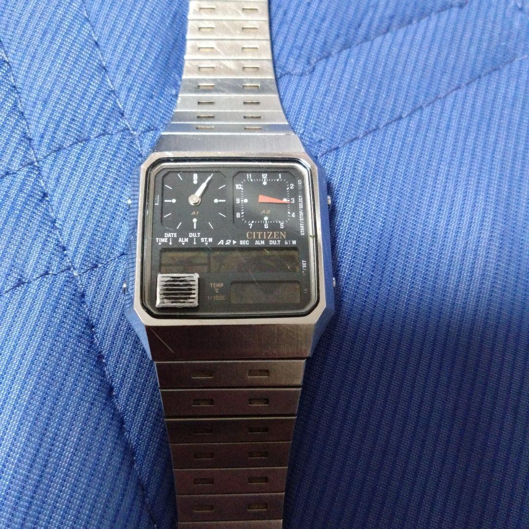 Black Thermosensor Ana-Digi Temp 8981-084659TA Vintage Wristwatch Citizen - VintageWatches.PK Black Thermosensor Ana-Digi Temp 8981-084659TA Vintage Wristwatch Citizen - vintagewatches.pk