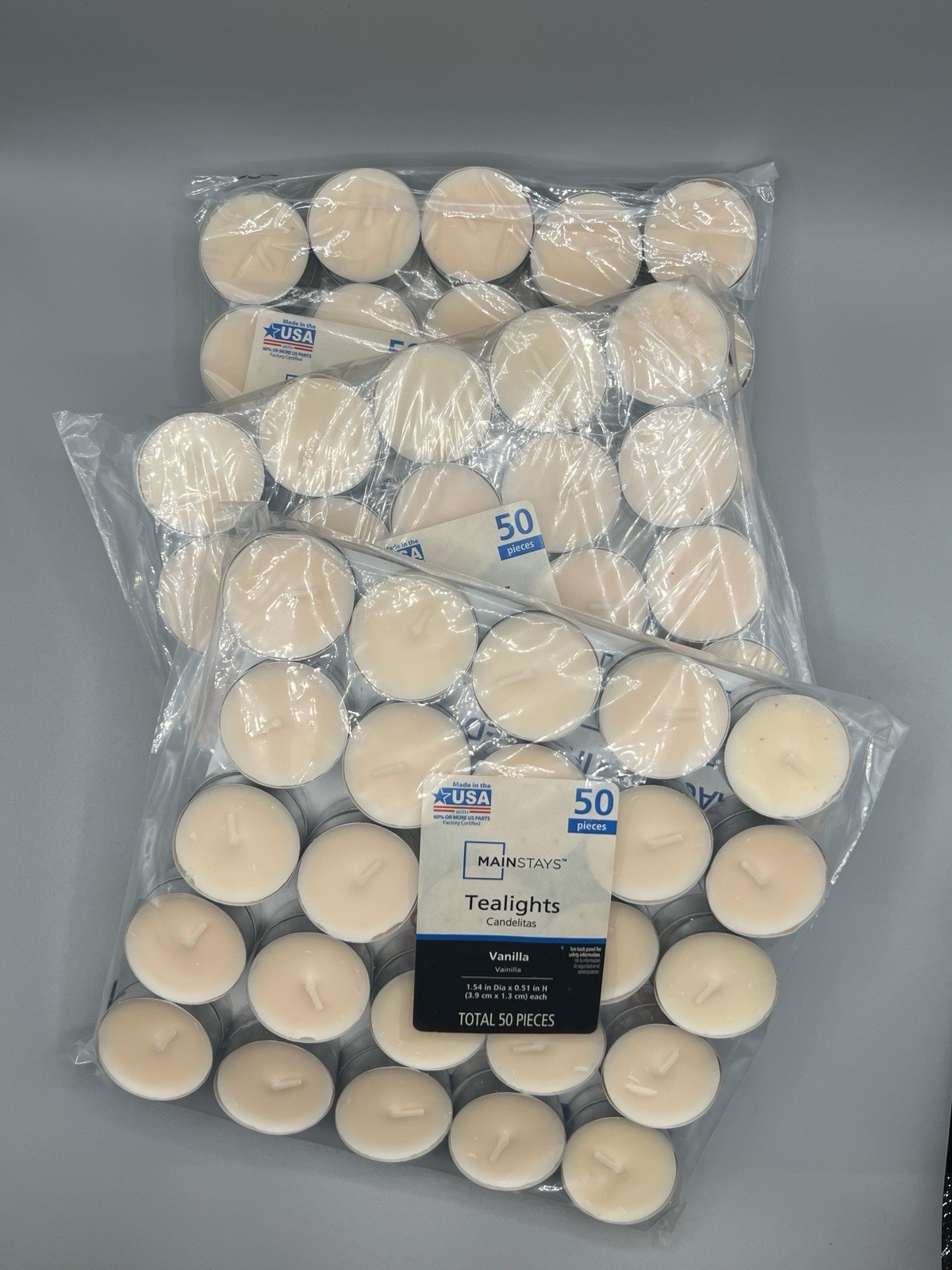 150-Piece MAINSTAYS Tea-lights Candles Vanilla Scented Indoo