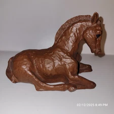 Vintage Red Mill Mfg Resting Foal Horse  Resin Figurine 1997 Signed & Numbered