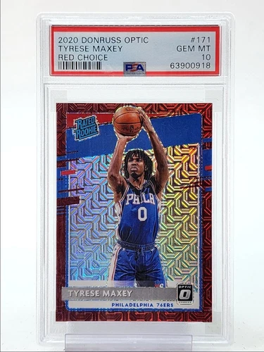 TYRESE MAXEY 2020-21 DONRUSS OPTIC RATED ROOKIE RED CHOICE RC /88 PSA 10 Q2289