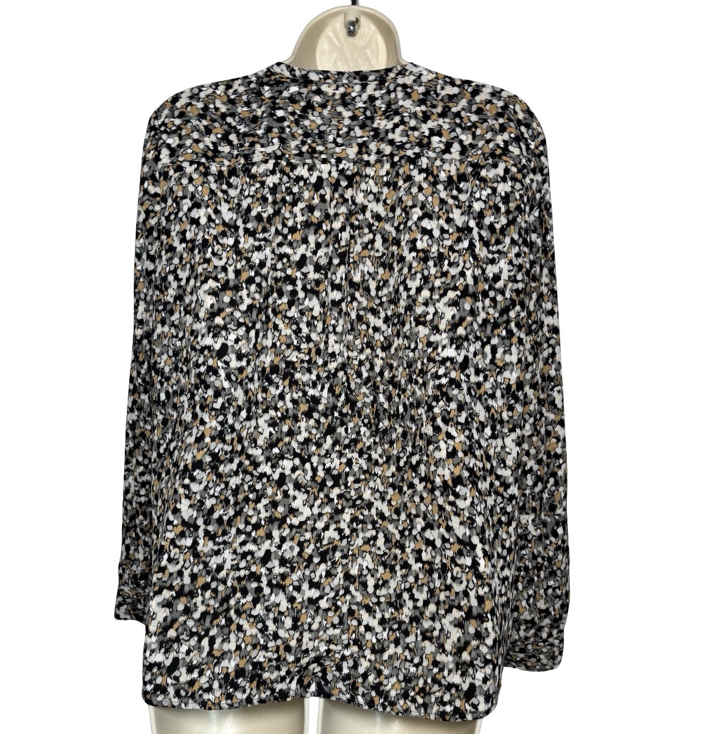 Talbots Multicolor Abstract Split Neck Pintuck Pu… - image 2