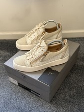 Giuseppe Zanotti Frankie White/Gold Print Leather 41 EUR 8 UK