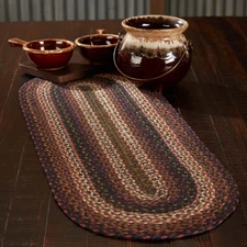 Table Runner Beckham Jute Country 13x36 Oval Braided Kitchen Decor VHC Brands
