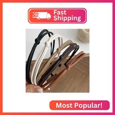 WOVOWOVO 5 Pcs Thin Leather Headbands for Women, Cute Knotted Head Bands for Wom