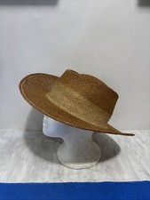 Vintage Woven Straw Hat By Texace Made In USA 58cm Missing Band
