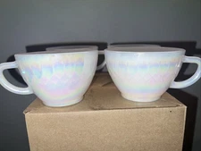 Vintage 60's Federal Glass Moonglow Iridescent Pearlescent Tea Cup 