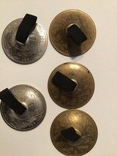 BELLY DANCING FINGER CYMBALS QTY 5 ,2 SILVER 3 BRASS