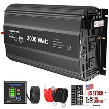 2000 Watt Pure Sine Wave Inverter 12V DC to 110V 120V AC 2000W without USB