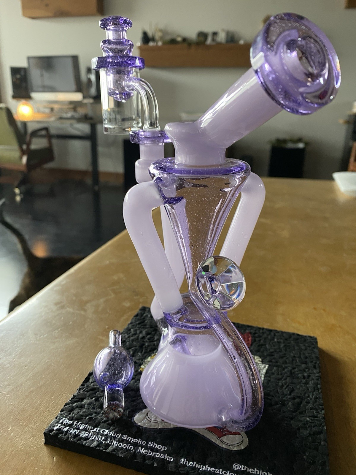 Kadabra Glass: Dual Uptake Recycler with 2 Matching Caps | Banger not included