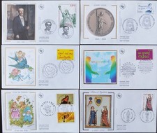 ⭐ Lot 6 Enveloppes FDC FRANCE 2004 sur Soie ⭐
