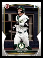 Jonah Cox 2023 1st Bowman Draft #BD-135 Oakland Athletics A's ROOKIE - FREE SHIP