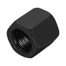M18x1.5mm Carbon Steel Fine Thread Hex Coupling Nuts 26mm Length Black