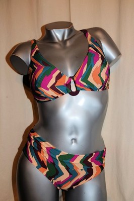 OLIVIA ~ gold Triangle Bügel Bikini-Set MORA Design Print 38D 38 D NEU
