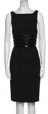 Michael Kors Wool and Leather Corset Cage Dress size 4 Black Party, cocktail