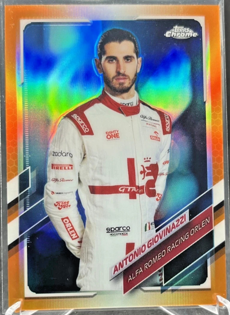 2021 Topps Chrome F1 Antonio Giovinazzi Portrait Orange Refractor 05/25 #16