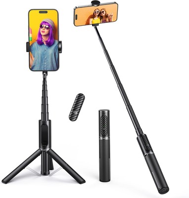 ATUMTEK Selfie Stick Stativ, ausziehbar 3 in 1 Aluminium Bluetooth Schwarz 