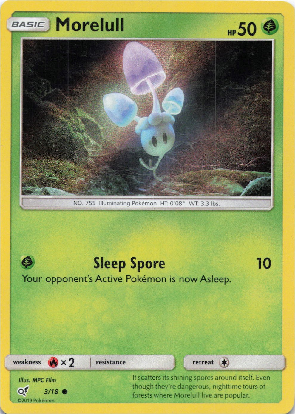 Pokemon - Morelull (Holo Common) #3/18 - Detective Pikachu Holo