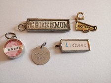 Set of Six "Cheerleading" Pendants and Charms Great for Jewelry Making or Crafts