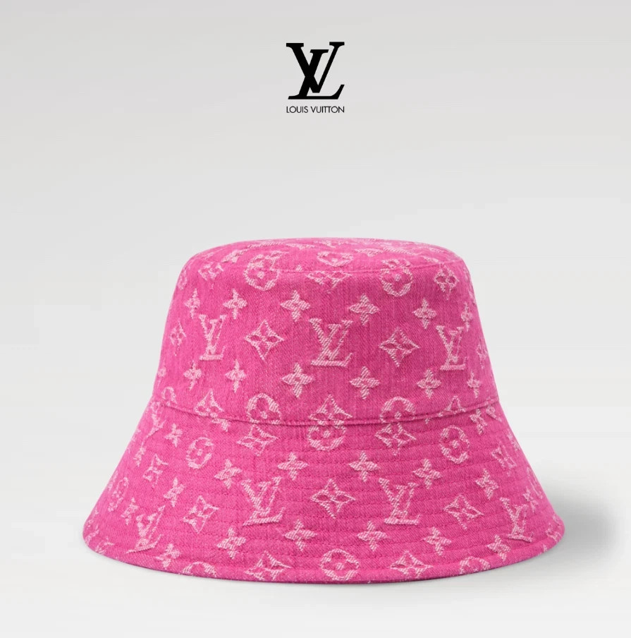 Louis Vuitton Denim Bucket Hat M5410M Rose Pink Monogram  display picture 1