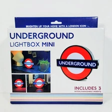 London Underground Lightbox Mini LED Sign w/ 3 Inserts - London, Mind The Gap 