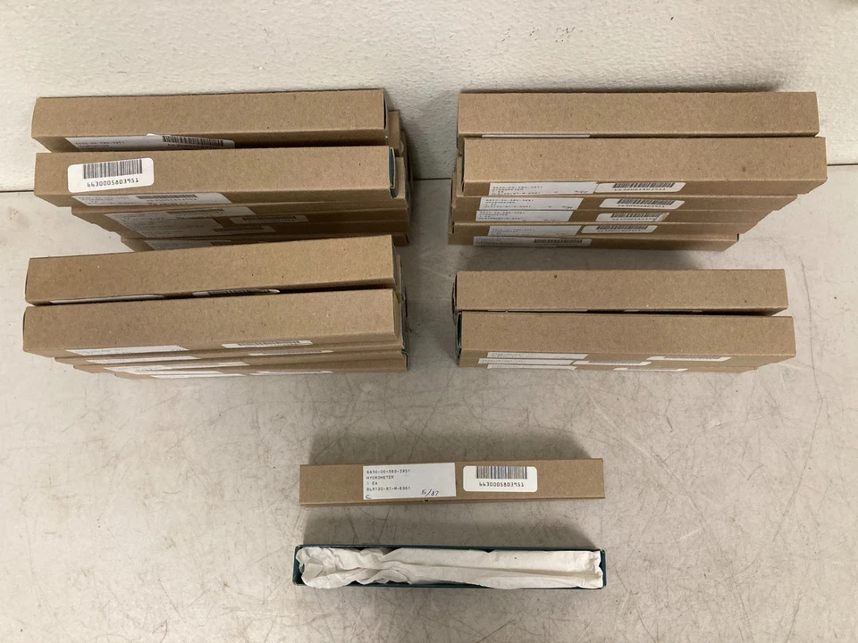 Lote de Antiguo Hidrómetro Probador de Gravedad Específico con Cajas Originales Instrumento Foto 3 de 4