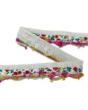 Passamaneria Frangetta Sfilata Fiorellini Provenzale Stampa Cotone Alto 18 Mm 99