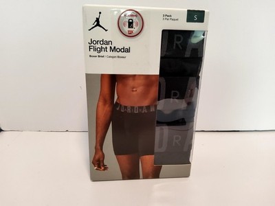 NEW 3 PACK MENS NIKE JORDAN FLIGHT MODAL SUPER SOFT BOXER BRIEF SMALL/P BLACK