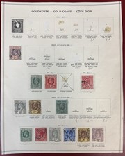 Gold Coast, 1902-1954, Collection of 97 Stamps, Mint Hinged & Used on 7 Pages