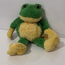 Dan Dee Green Frog Plush Stuffed Animal Big Eyes Yellow Belly 15 Soft Toy