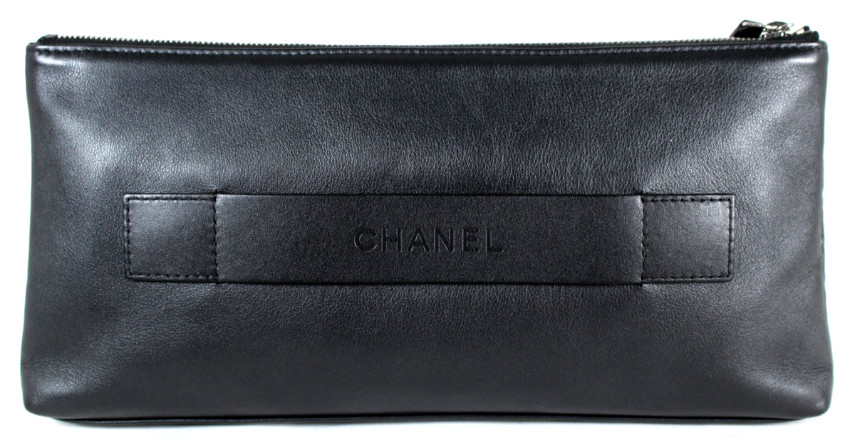 CHANEL 17S Data Center Black Lambskin Leather KEYBOARD Small Zip